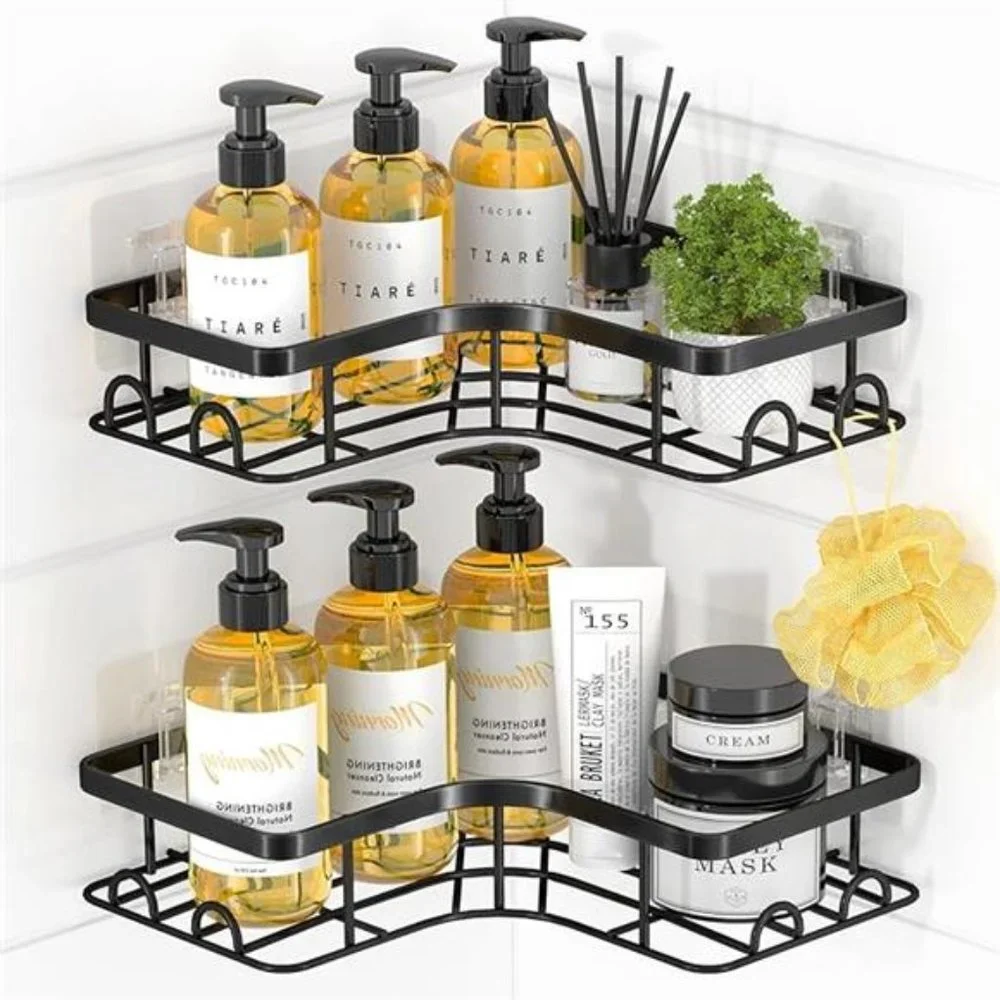 2 Pack, Adhesive Shower Organizers, Rustproof Stainless Steel Shower Shelves
